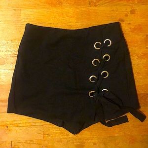 Black mini skort